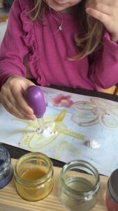 child painting with eco art and craft